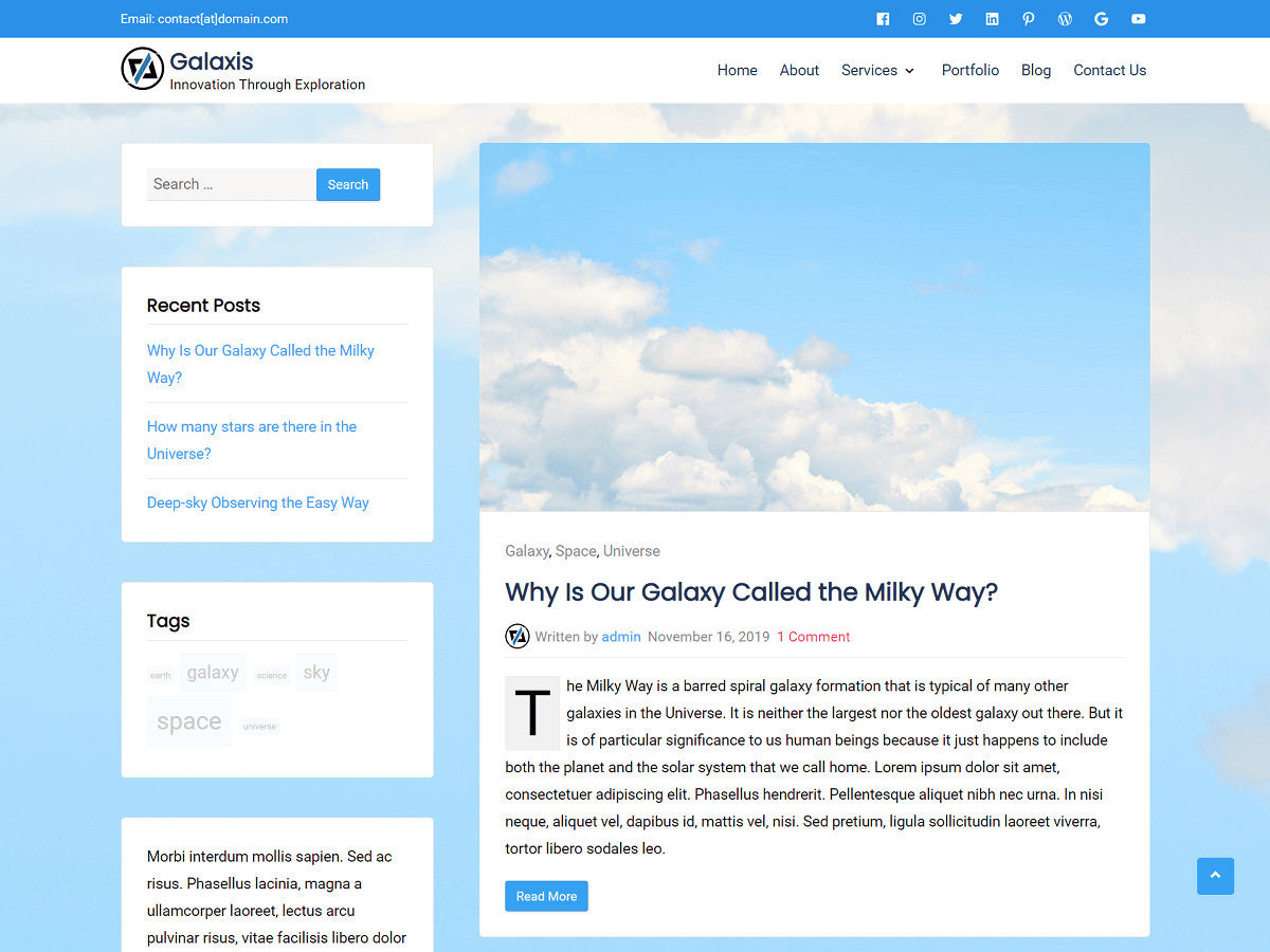 Galaxis - WordPress Theme