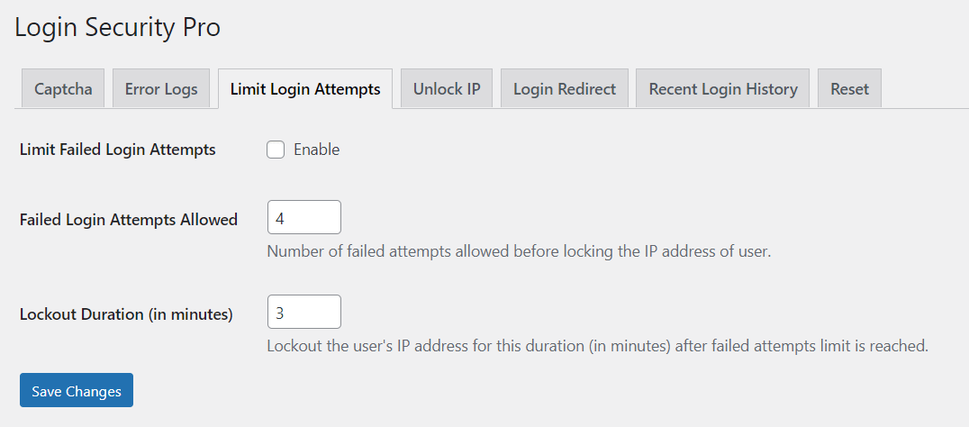 Limit Login Attempts - Login Security Pro