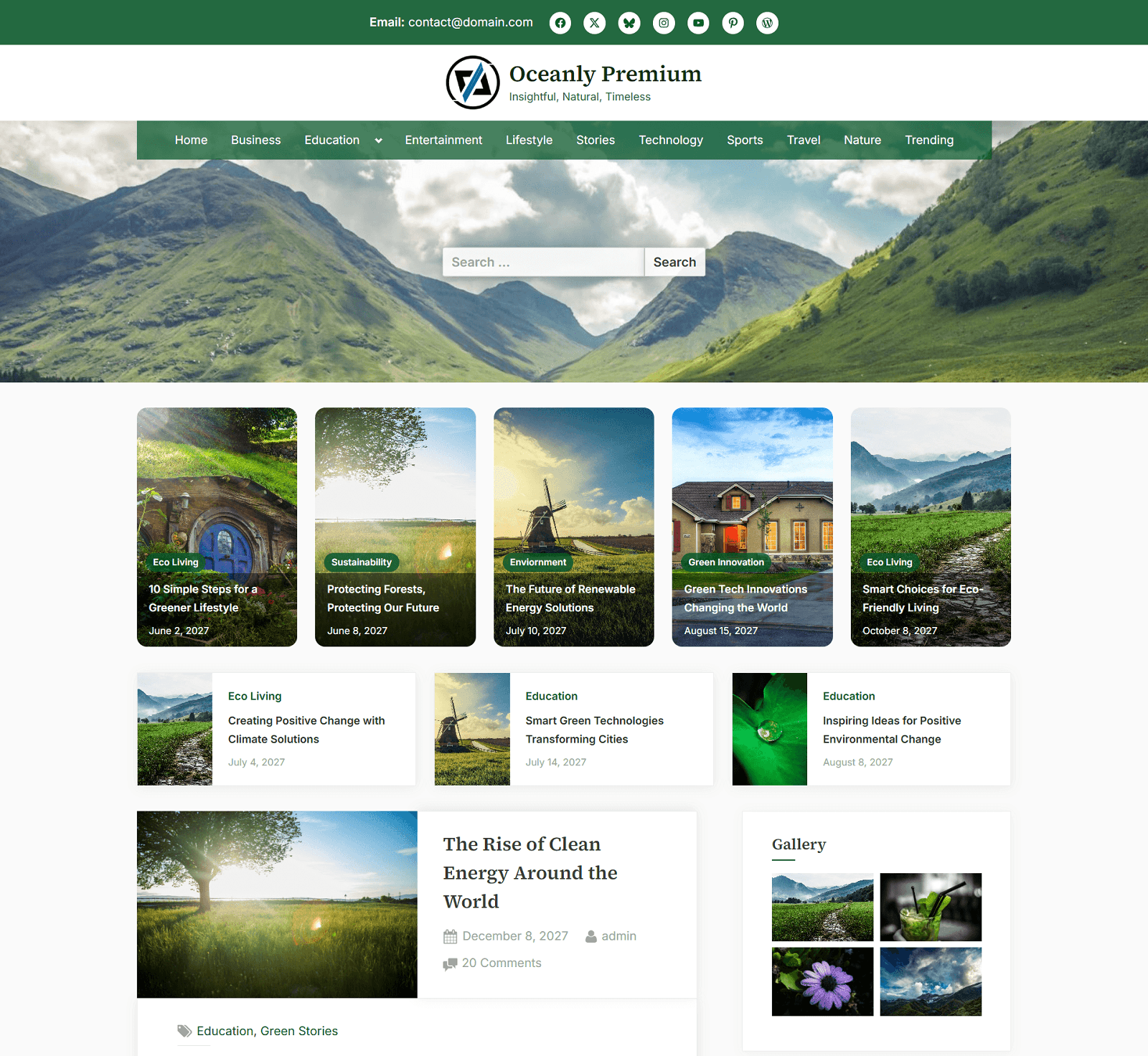 Featured Posts, Spotlight Posts, Regular Posts - Oceanly Premium theme