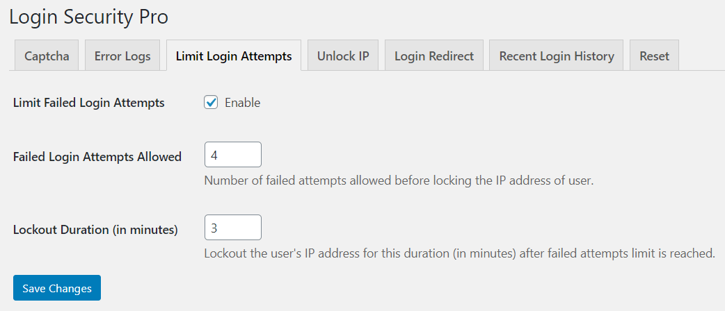 Limit Failed Attempts and Automatically Block IP Address