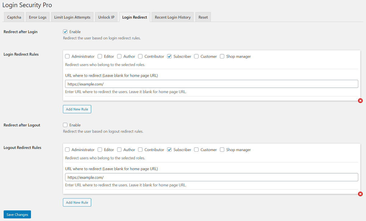 Redirect User based on the Role