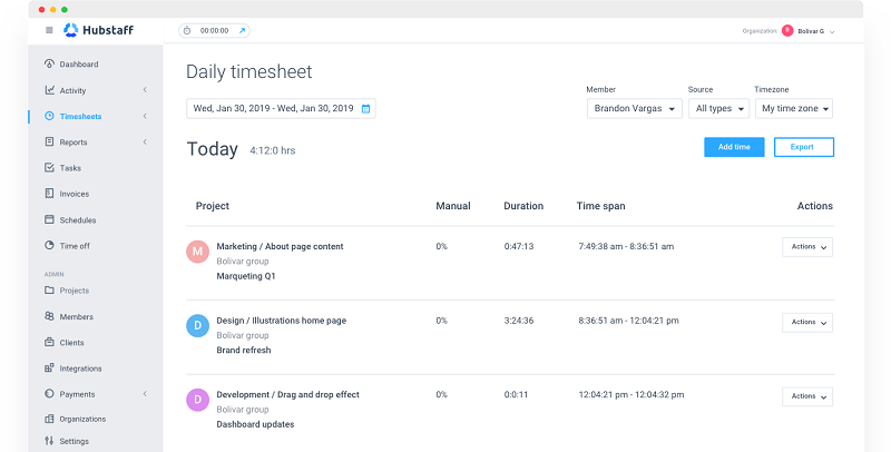 Productivity Monitoring & Time Tracking - Hubstaff