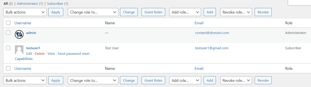 User Role and Capabilities