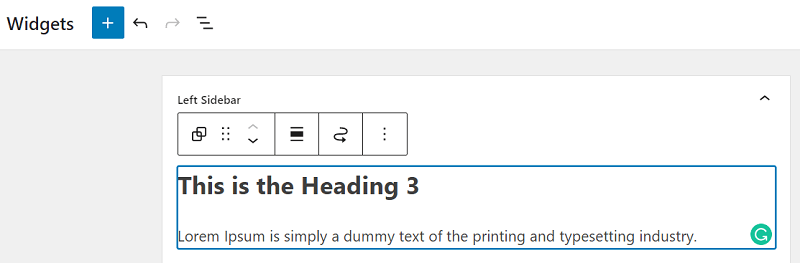 Group Block - Heading and Paragraph