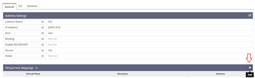 Add Virtual Host Mapping to SSL Listener