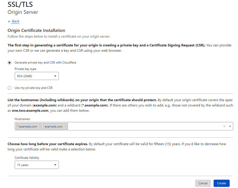 Generate Private Key and CSR with Cloudflare