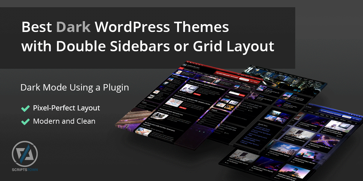 Best Dark WordPress Themes with Double Sidebars or Grid Layout