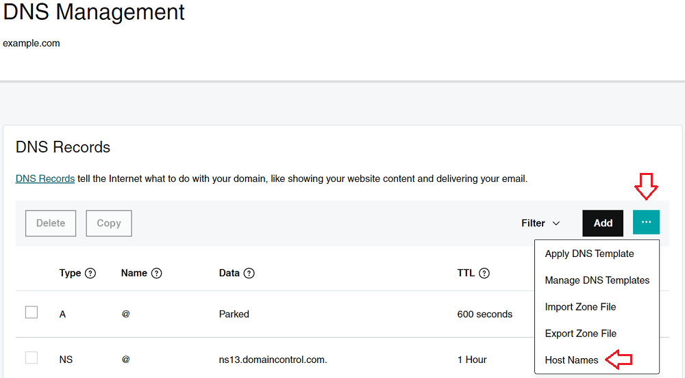 Adding Personal Nameservers or DNS or Host Names in GoDaddy