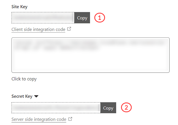 Copy Site Key and Secret Key - Cloudflare Turnstile