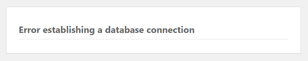 WordPress - Error establishing a database connection